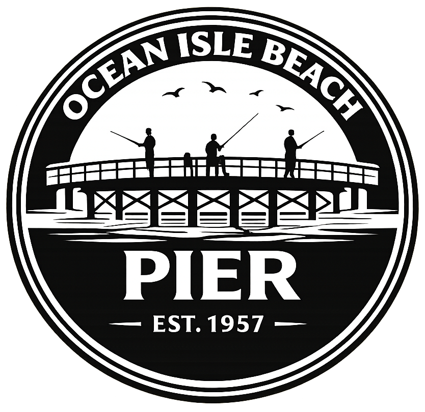 ocean-isle-beach-pier-fishing Fishing in Ocean Isle Beach North Carolina along the coast and Intracoastal Waterway